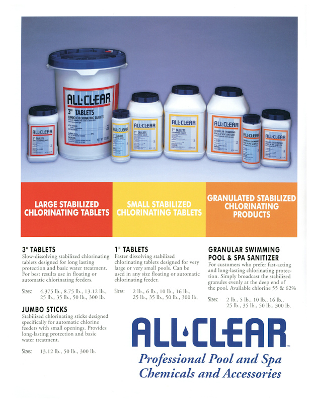 All Clear Professional Pool and Spa Chemicals and Accessories